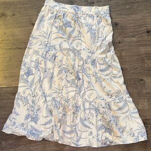 Blue Floral Women's Maxi Skirt